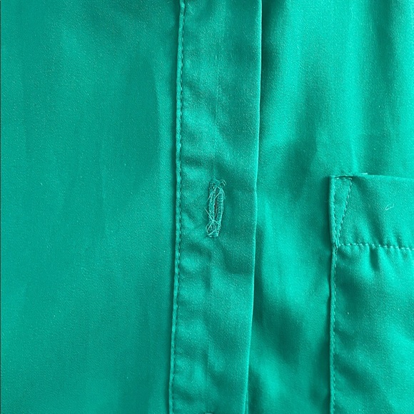 Free People Sheer Teal Green Long Sleeve Women's Button-Down Shirt. Sz S/M - Picture 9 of 15